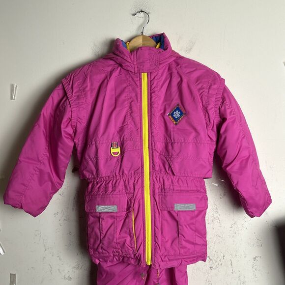 Obermeyer Grow with You Snow Ski Set 3 Pc Jacket Bib Pants Fleece Girls 7 Pink - Picture 2 of 16